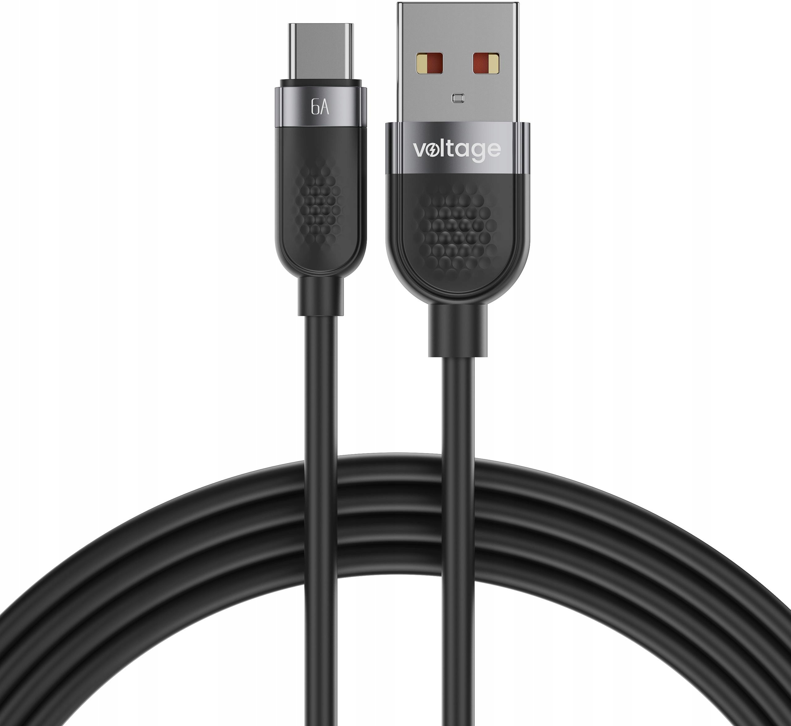 Kabel Usb-a Usb-c Voltage Silicone 66W Pd 100cm czarny