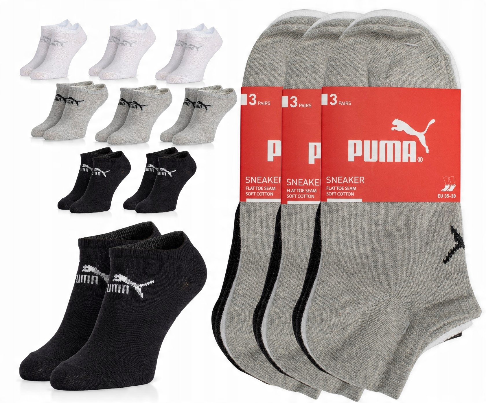 

Skarpety stopki Puma 9 par r. 43/46 mix