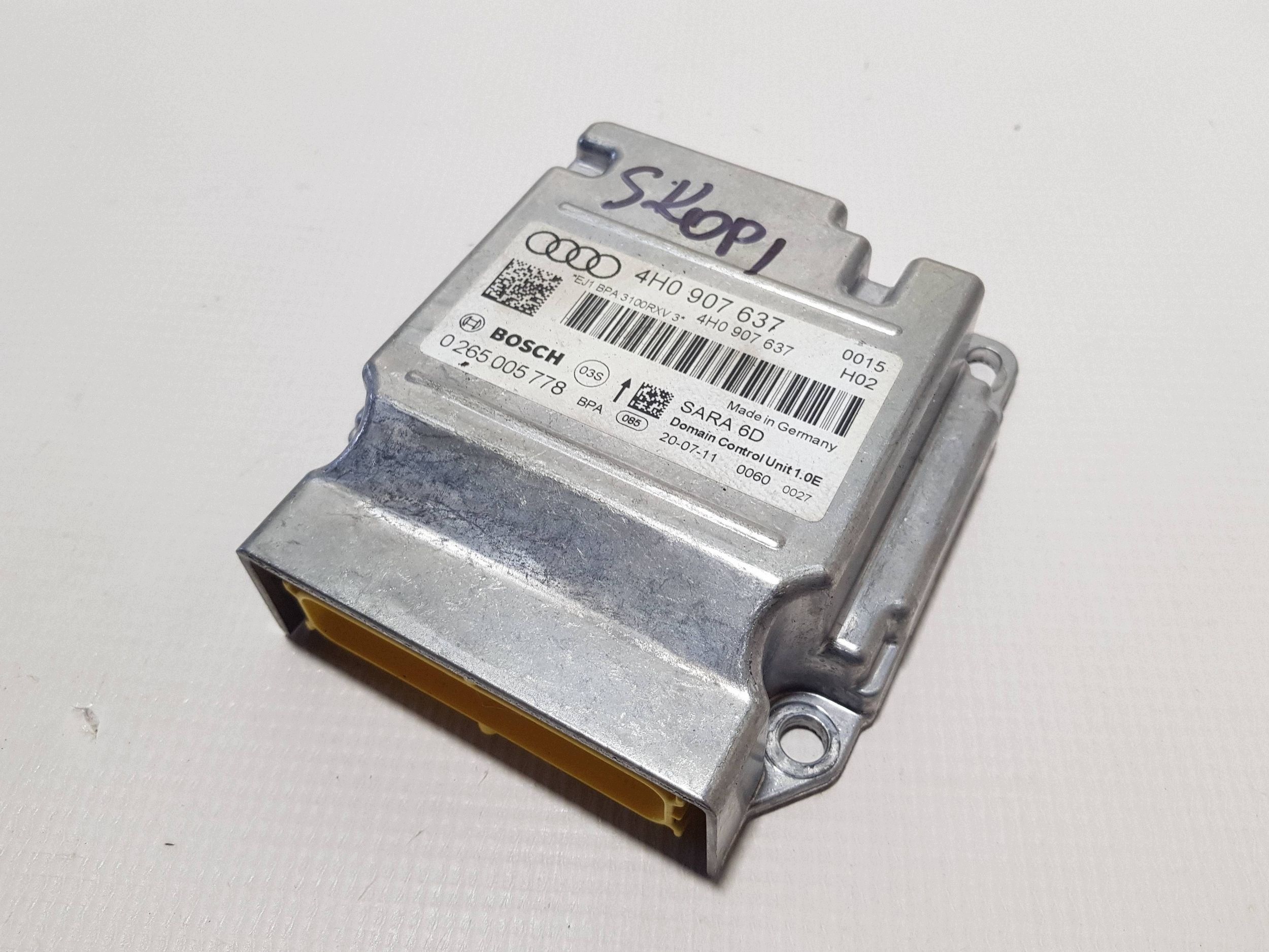 modulo computer SENSOR airbag POWIETRZNYCH airbag AUDI A8 S8 D4 4H0907637