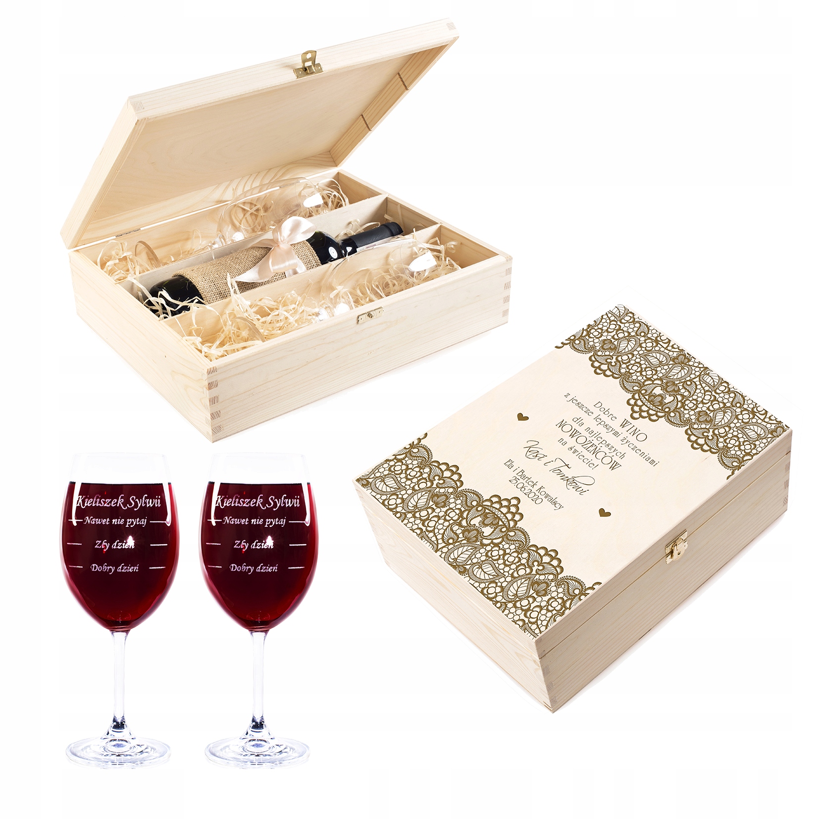 

Kieliszki Skrzynka Z Grawerem Ślub