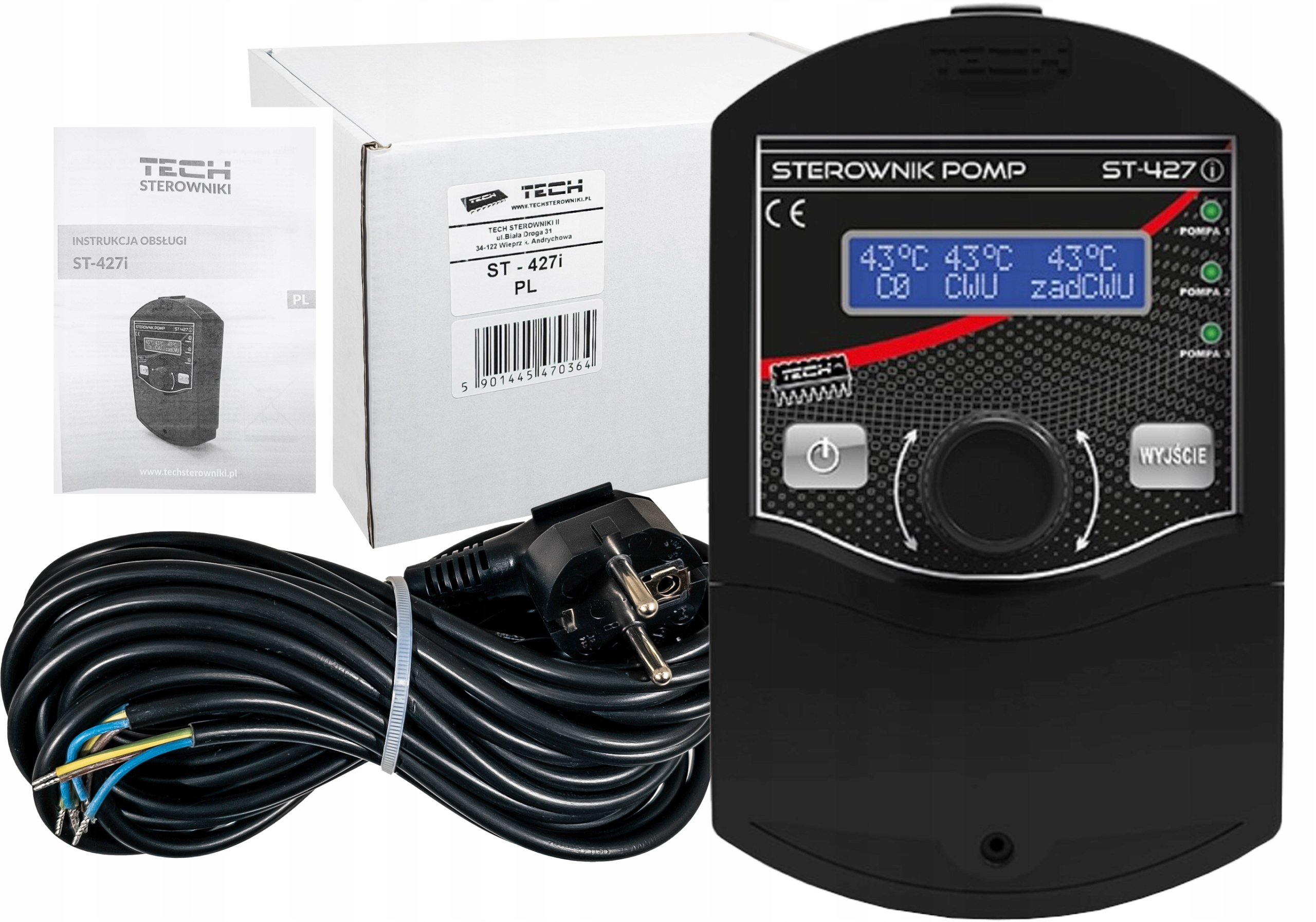 Sterownik Regulator Do 3 Pomp Co Centralnego Ogrzewania ST-427i WG.14.0131