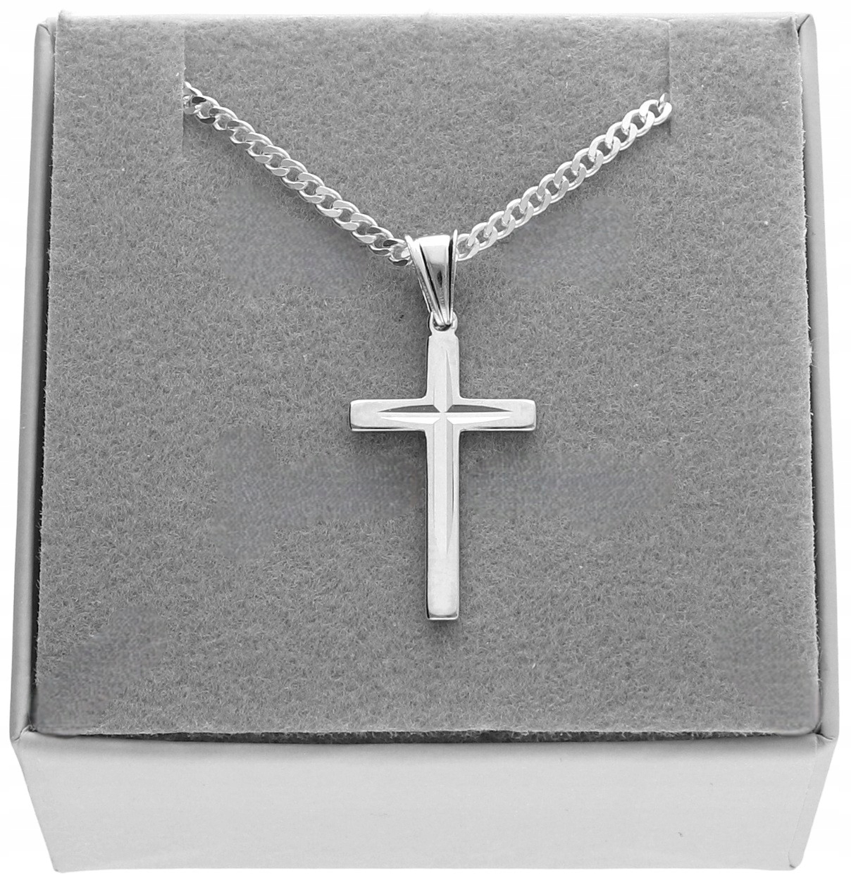Řetízek s křížkem pánský pro chlapce pancr 2 mm stříbro 925 45 cm