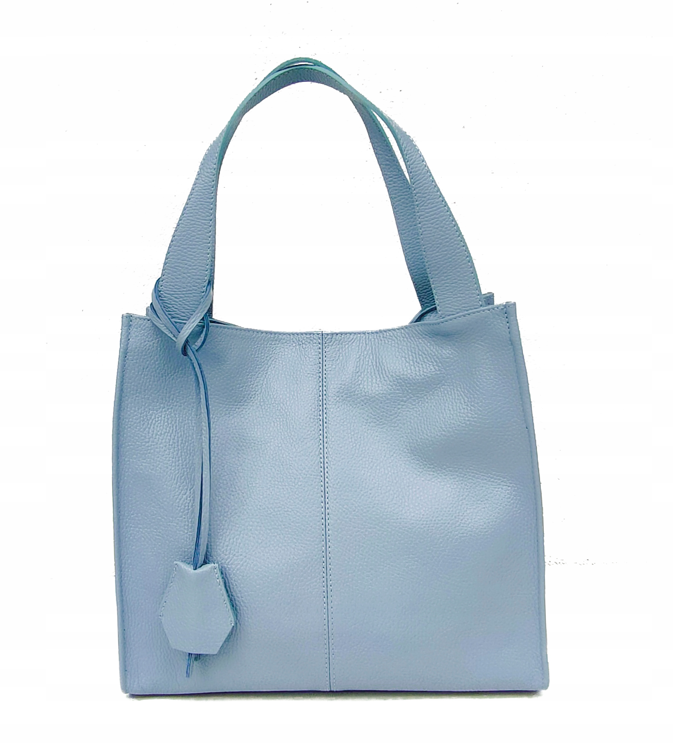 Vera Pelle Italy kabelka shopper přírodní kůže modrá