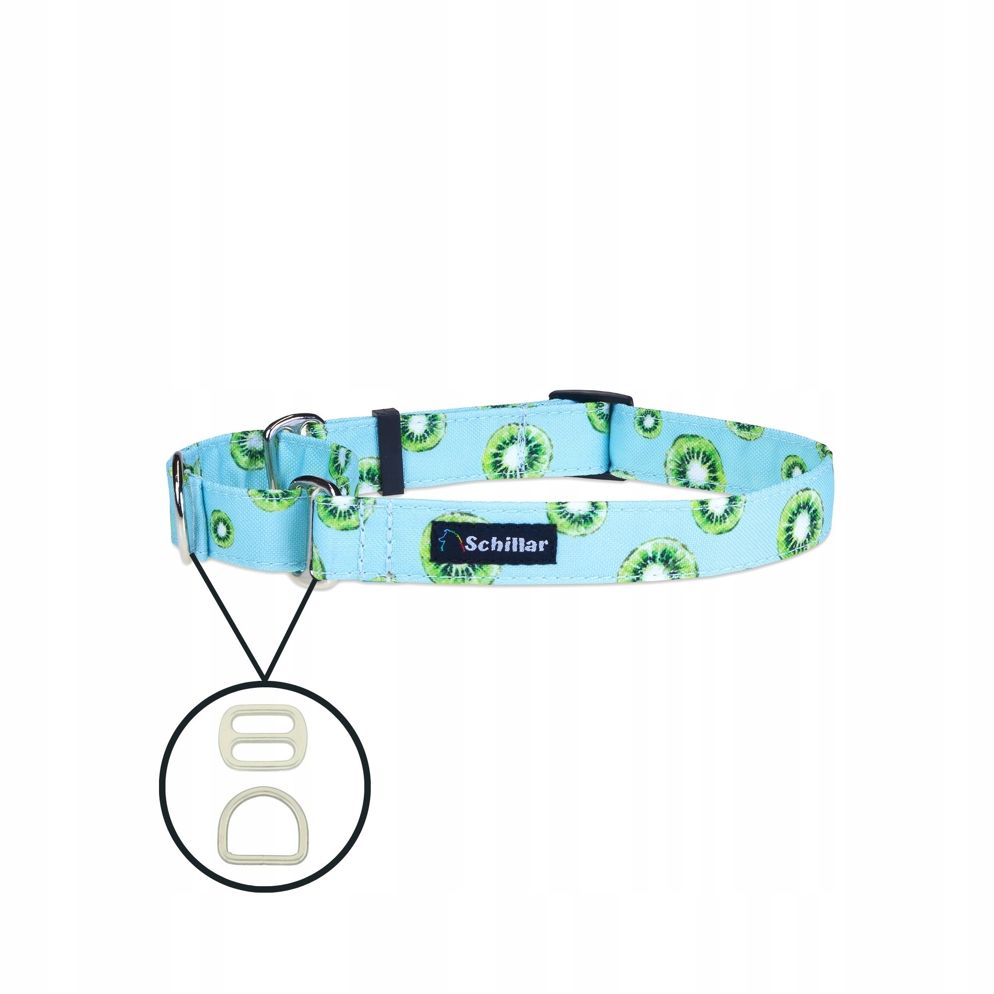 Levně Obojek martingale pro velkého psa barevný mátový kiwi L XL 40-60cm
