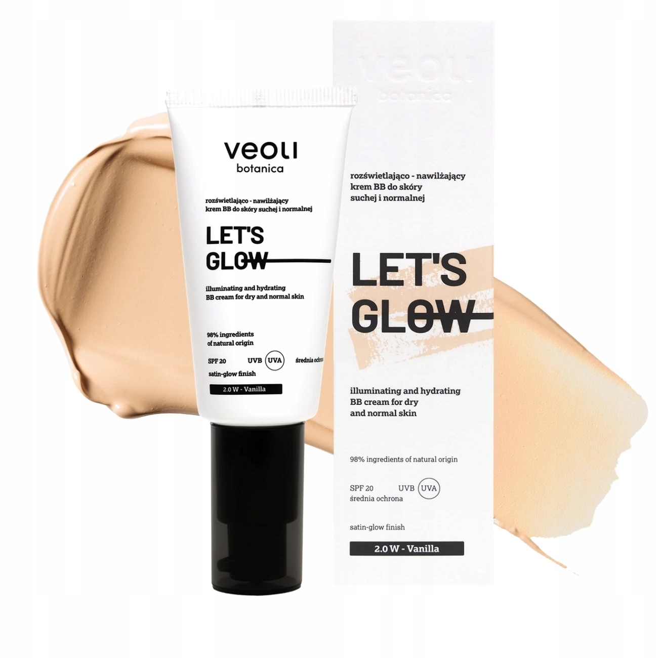 Veoli Botanica Bb krém Let's Glow Spf 20 30ml Odstín Vanilla
