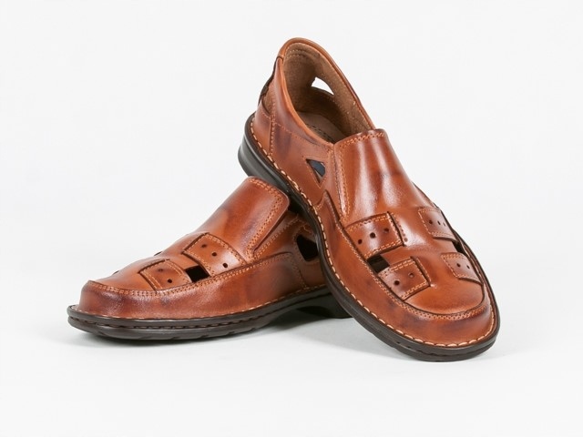 Bukat 229 pánské letní polobotky Polské hnědé 41 Kůže