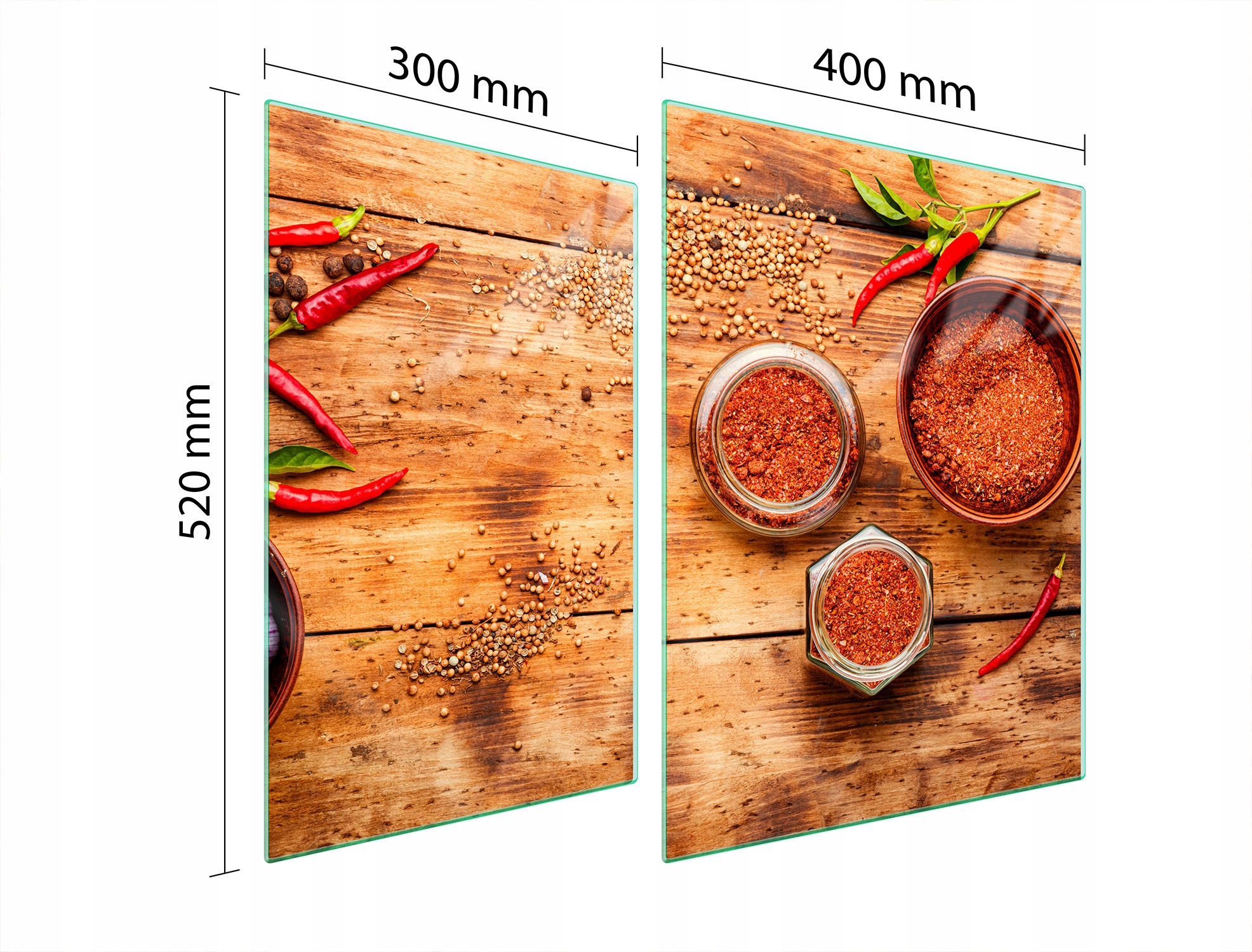 Skleněná Ochranná Deska Na Sporák 70x52 Chilli Tvrzené Sklo