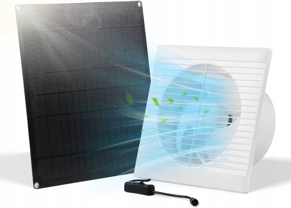 Wentylator solarny, 15 W, odporny na warunki atmosferyczne z przełącznikiem