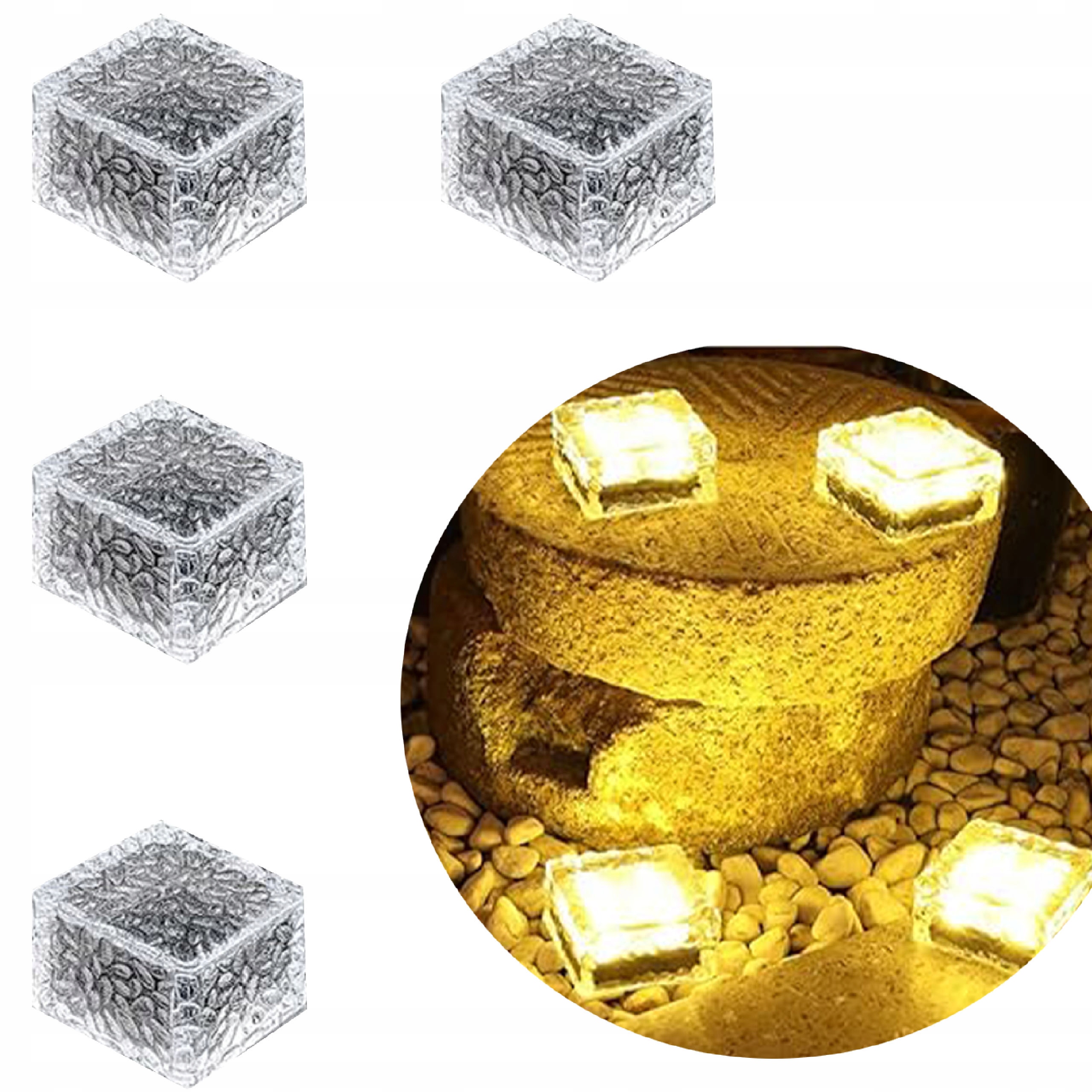 LAMPY SOLARNE NA OGRÓD 4 sztuki do ozdoby kostka