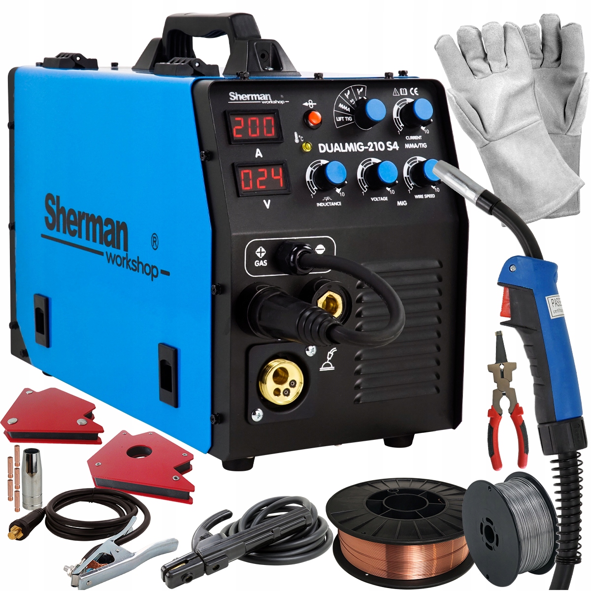 Spawarka 3w1 MIGOMAT 200A Sherman MIG MMA TIG FLUX