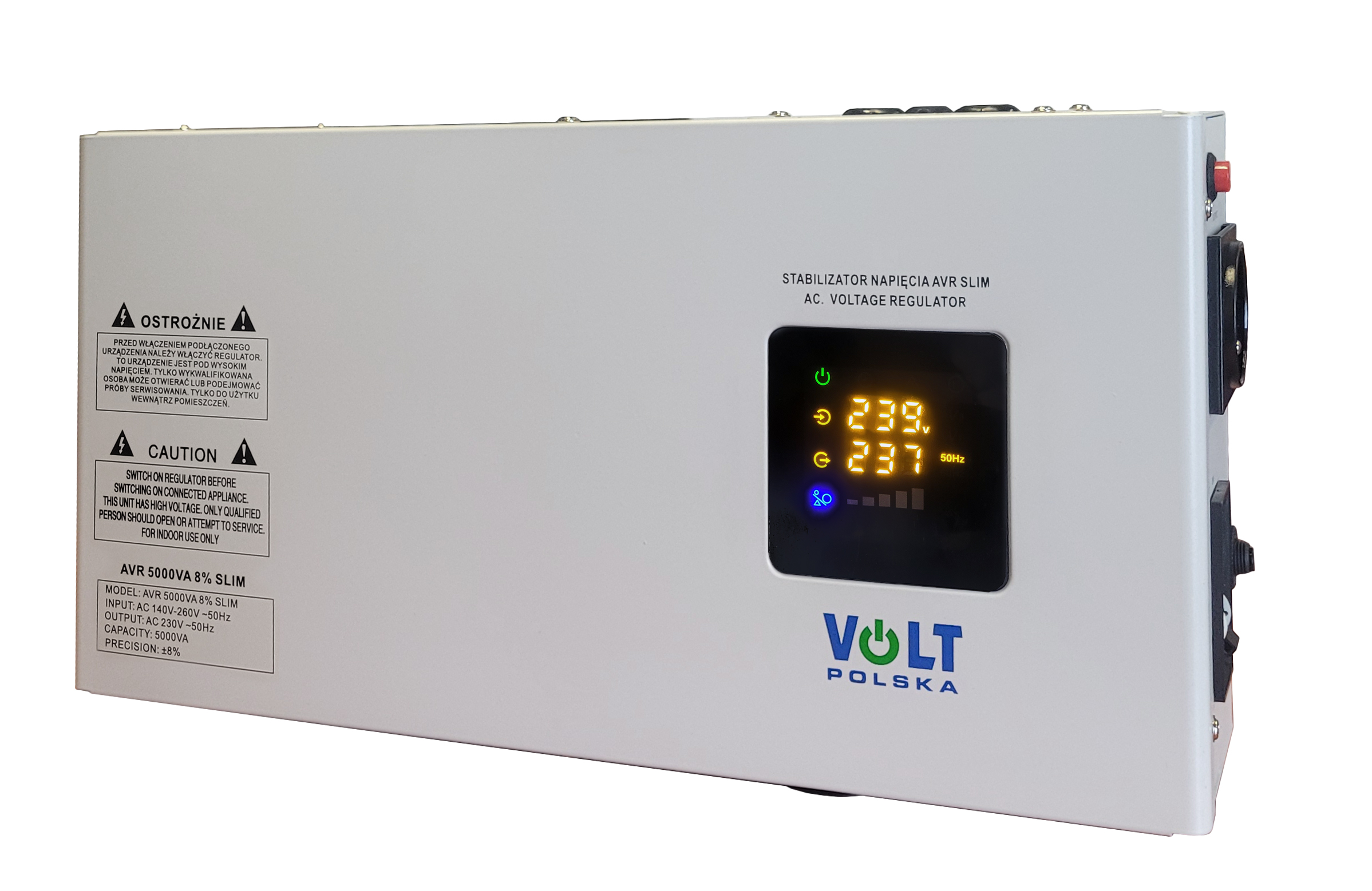VOLT STABILIZATOR NAPIĘCIA SIECIOWEGO AVR 5000 (5000VA) SLIM Maksymalna moc 5000 W