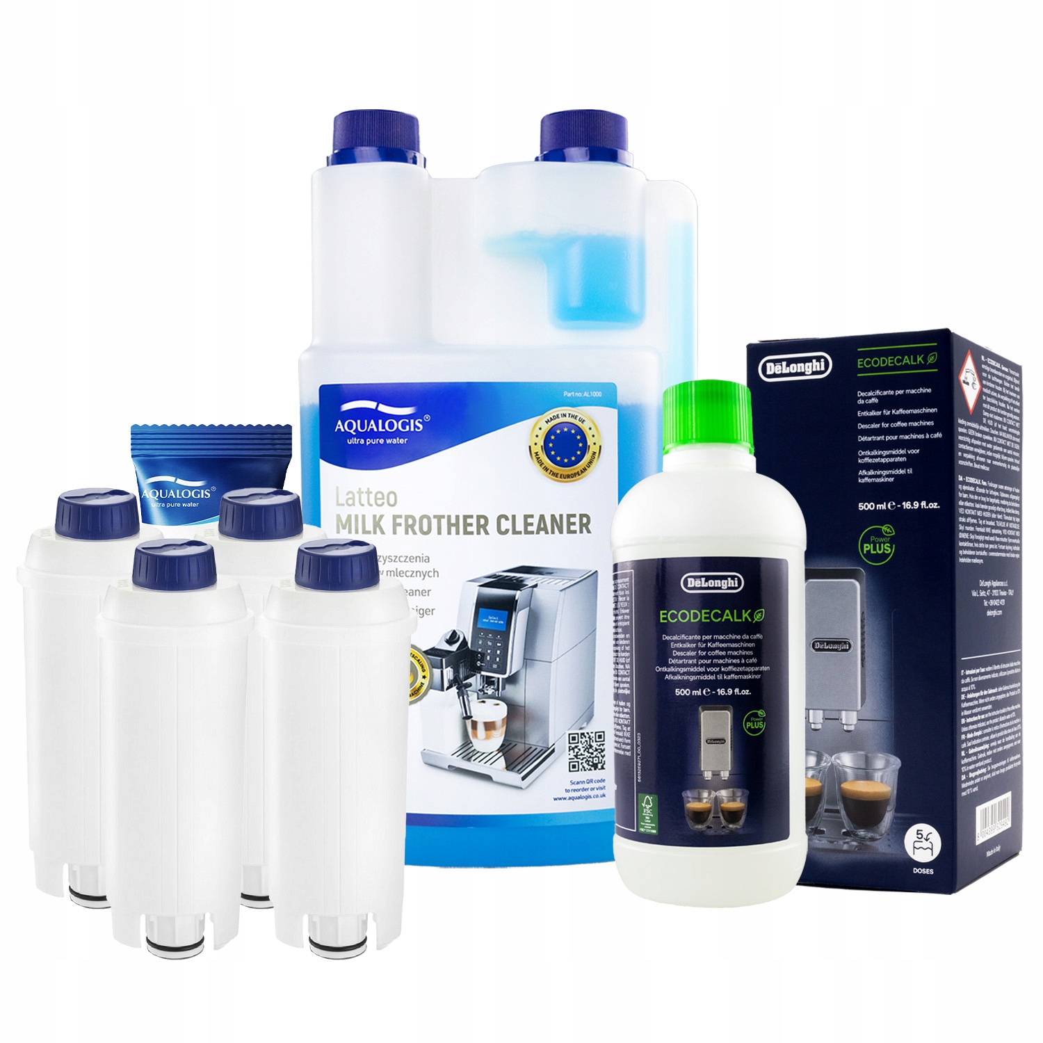 4x Filtr do kávovaru Delonghi AL-S002 EcoDecalk 500 ml Tekutina 1 l