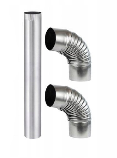 Zestaw 2 X Kolanko Dymne Fi 120 Rura Fi 120 1M do piecyka, kozy, kominka