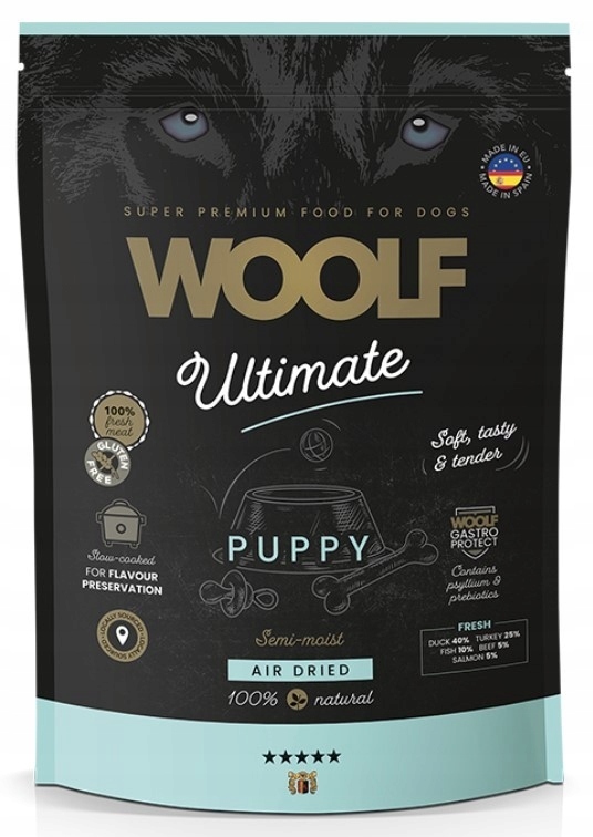 Levně Woolf Ultimate Soft Dog Puppy Kachna polovlhké krmivo pro štěňata 1 kg