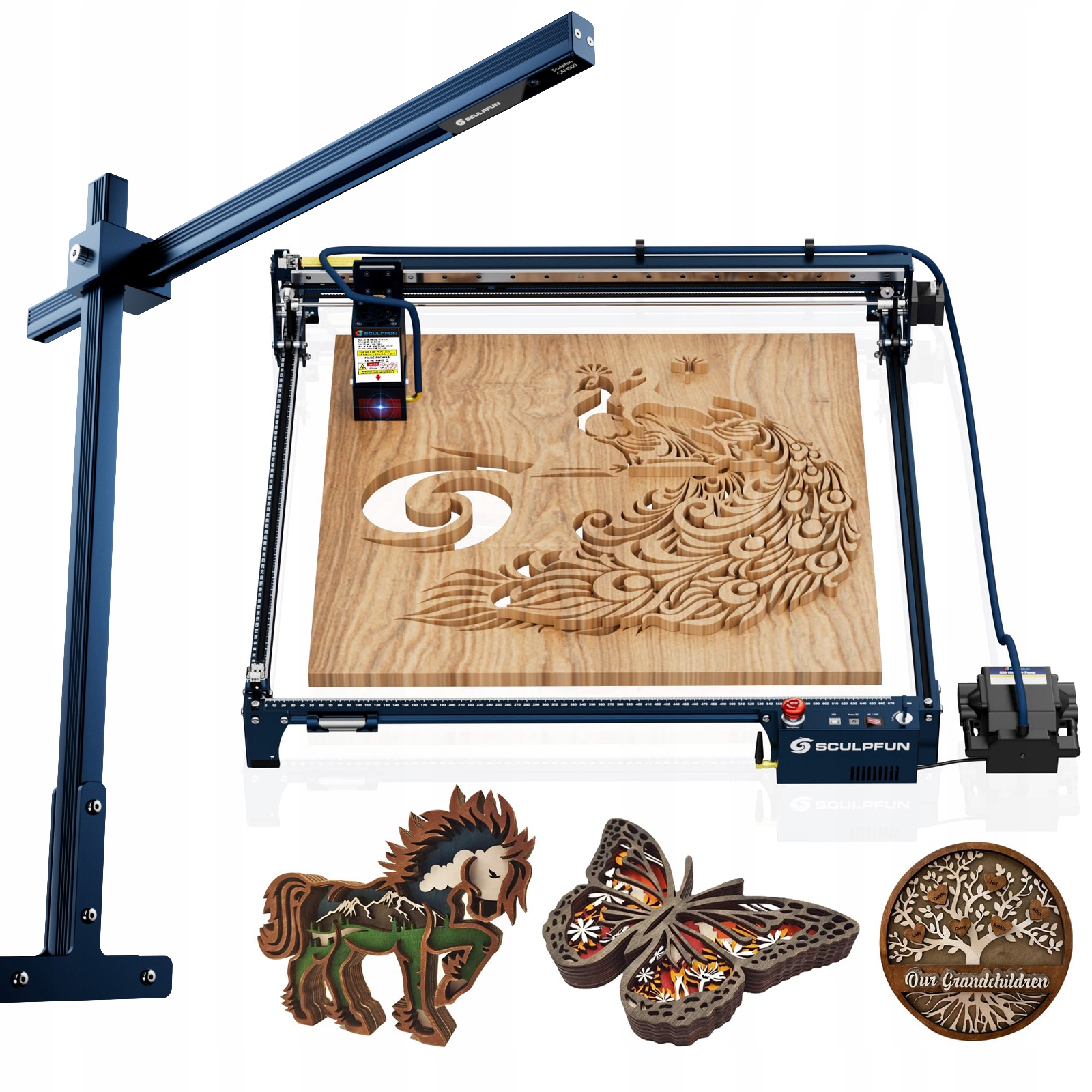 Laserová gravírovací mašina Sculpfun Ultra 33W 600x600mm 5MP kamera