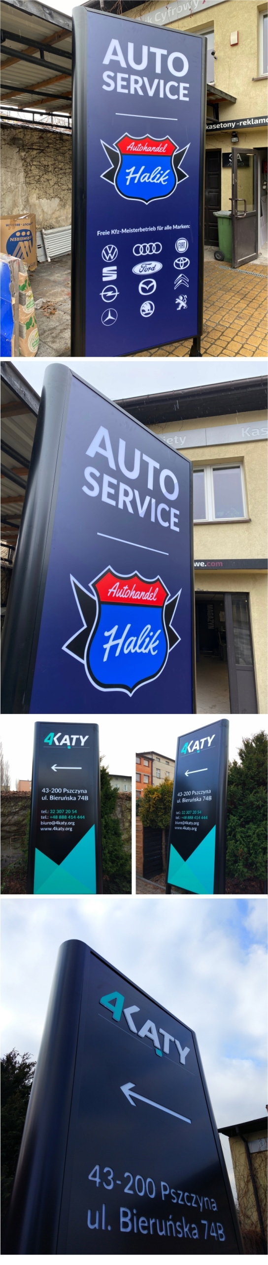 Pylon reklamowy 250x100 cm ALU - Zadruk UV Grubość 14 cm