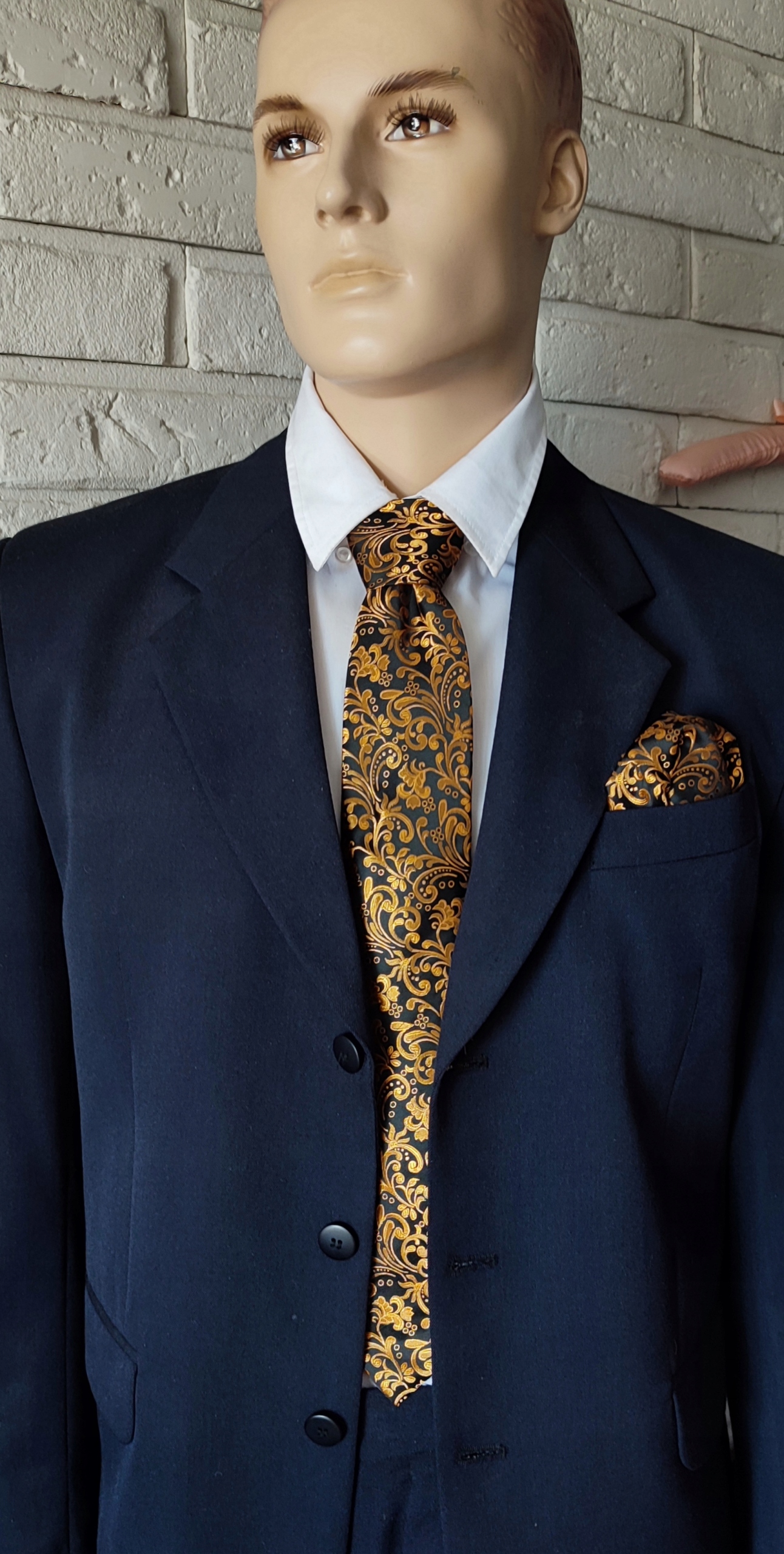 ELEGANCKI ZESTAW Żakardowy Męski KRAWAT + POSZETKA + SPINKI wys24h Materiał dominujący jedwab syntetyczny