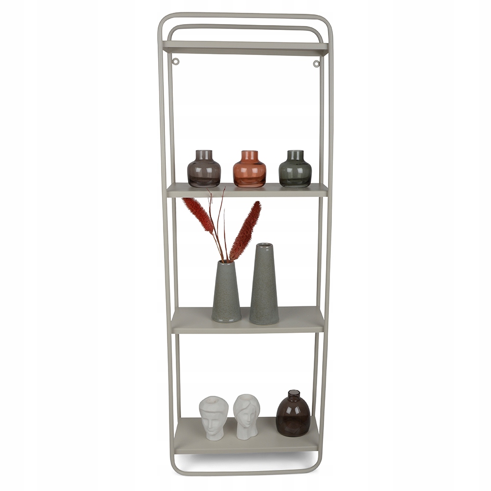 Polička do obývacího pokoje ložnice závěsná Metalová barva šedá matná 91x31 cm