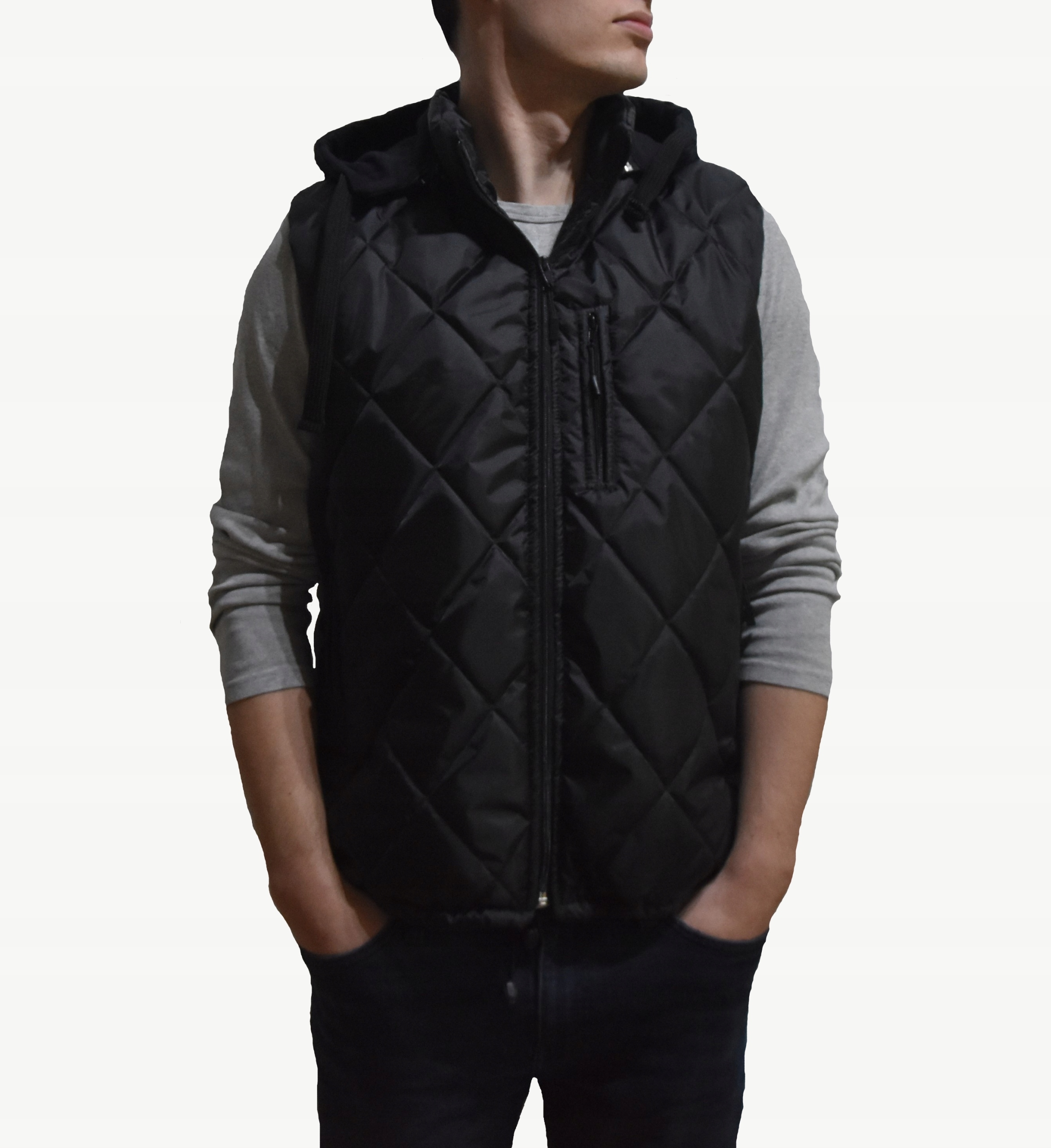 Kamizelka Męska Pikowana Ocieplana z Kapturem XXL Płeć mężczyzna