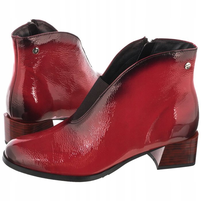 Dámské boty Kotníkové Boty na podpatku Maciejka Červené 04777
