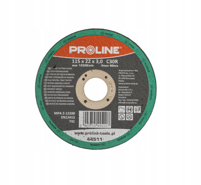 TARCZA DO CIĘCIA KAMIENIA, T41, 115x3.0x22C30R PROLINE 44511 PO TERMINIE