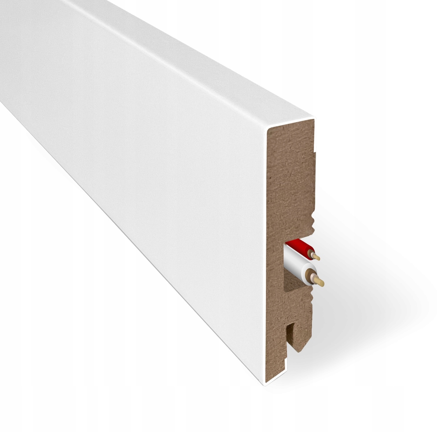 LISTWA MDF STYL wym. 16x80mm dł. 100cm biała Kolor biały