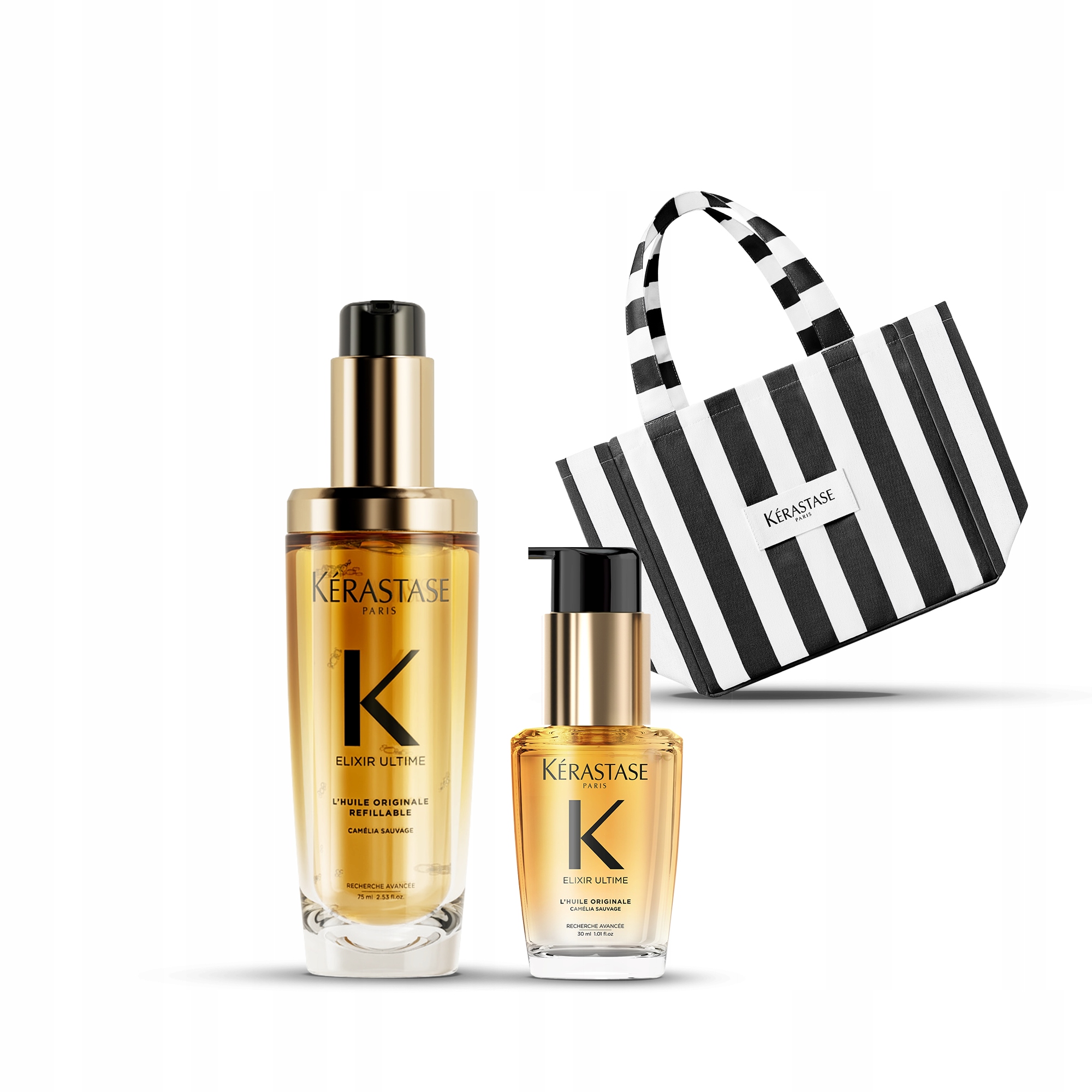 Kérastase Elixir Ultime Zestaw Olejek Do Włosów 75+30 ml Torba plażowa