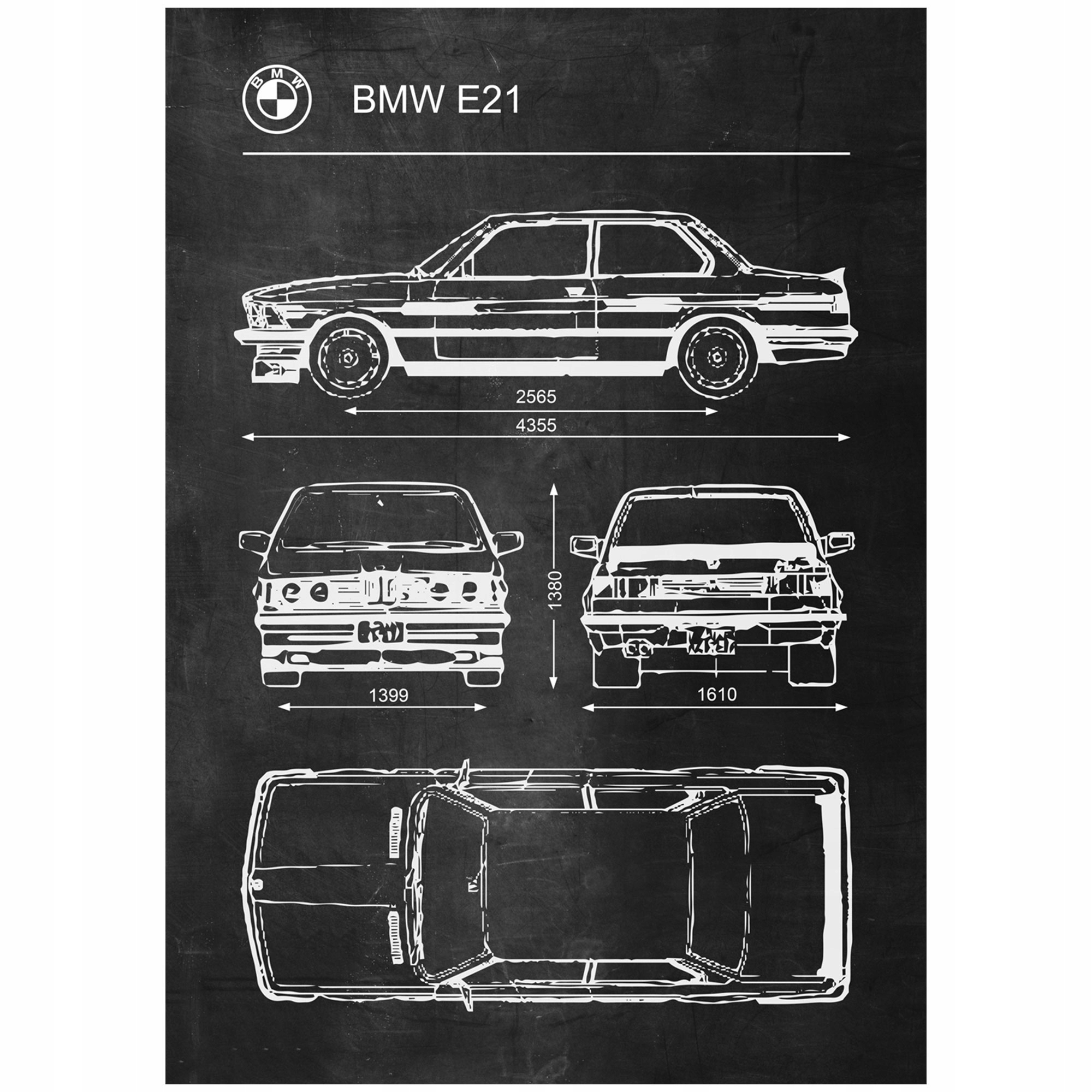 

Plakat Bmw E21 Retro Schemat Patent Poster
