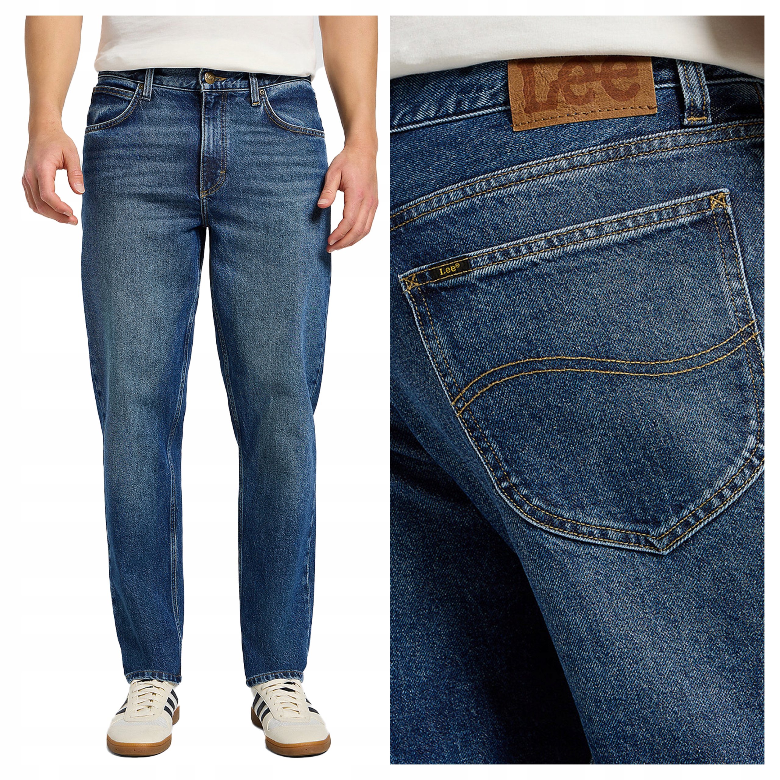 Pánské kalhoty Lee Oscar Jeansové Regular Fit Klasické Modré W31 L32