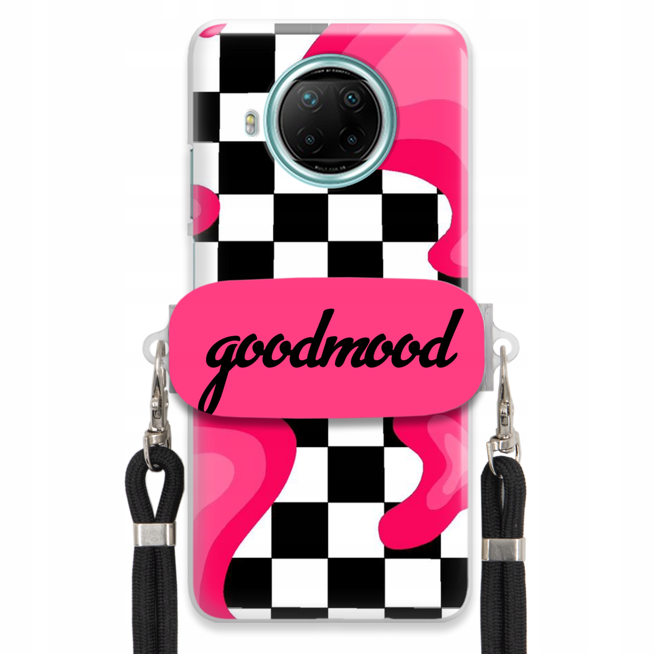 Pouzdro Pro Xiaomi Redmi Note 9 5G Sada Case Držák Na Vodítko Černá Módní Splash