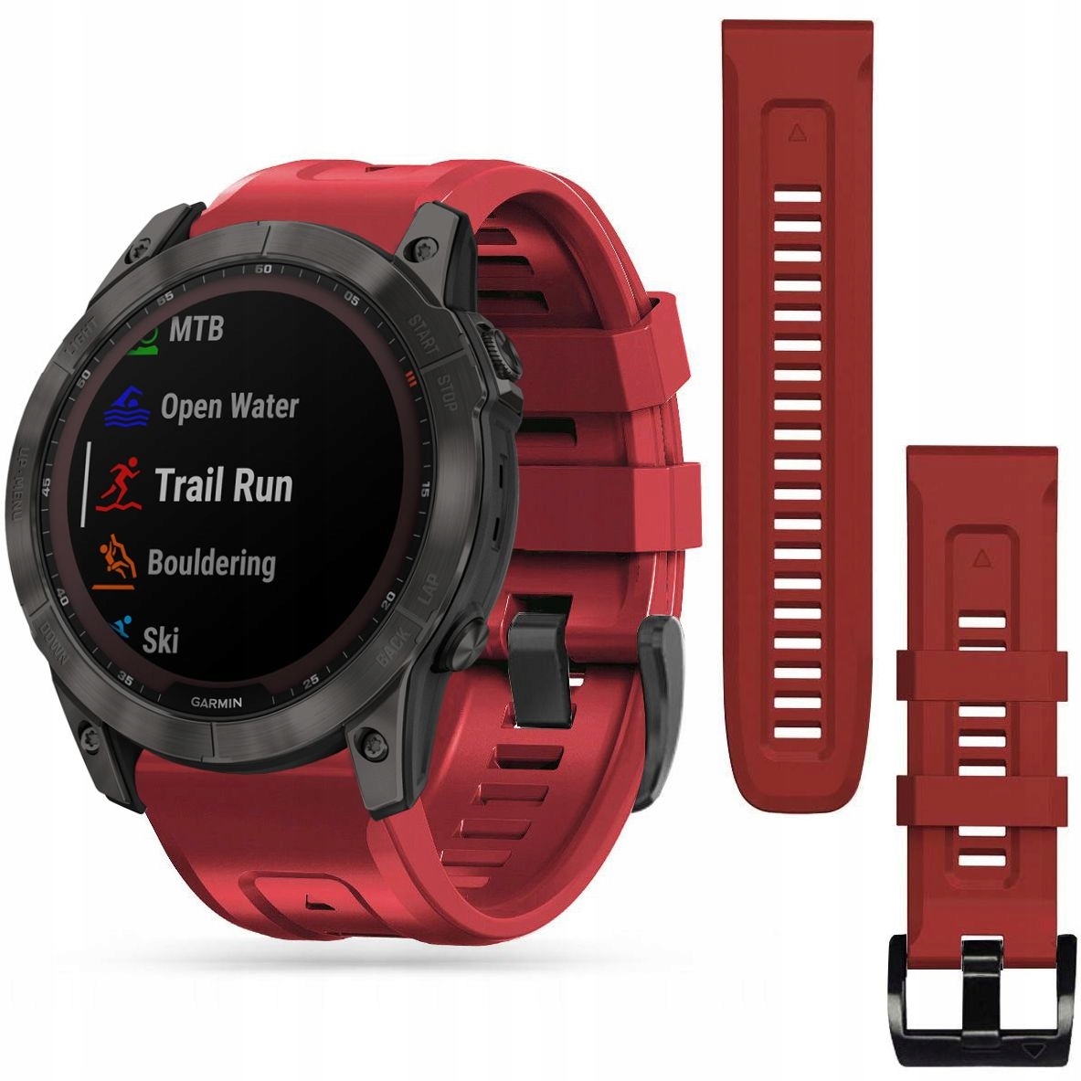

Pasek Silikonowy do Garmin Fenix 7X /6X, Czerwony