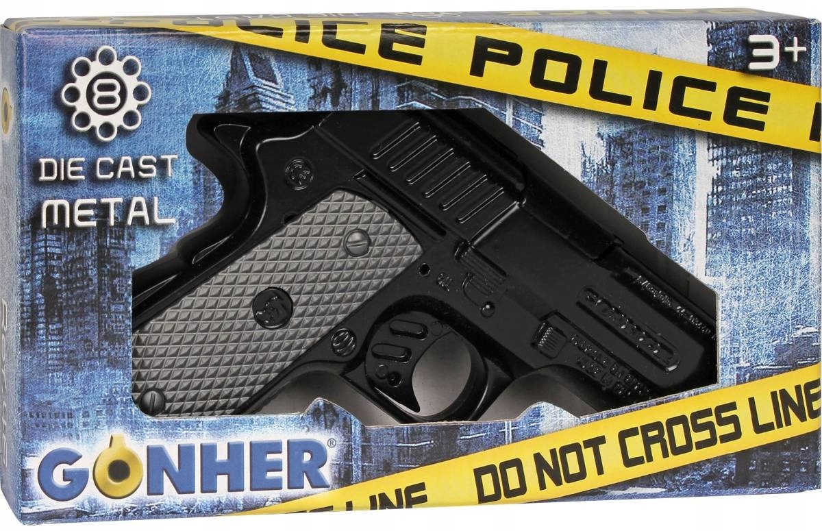 PISTOLET METALOWY NA KAPISZONY POLICYJNY GONHER Marka Gonher