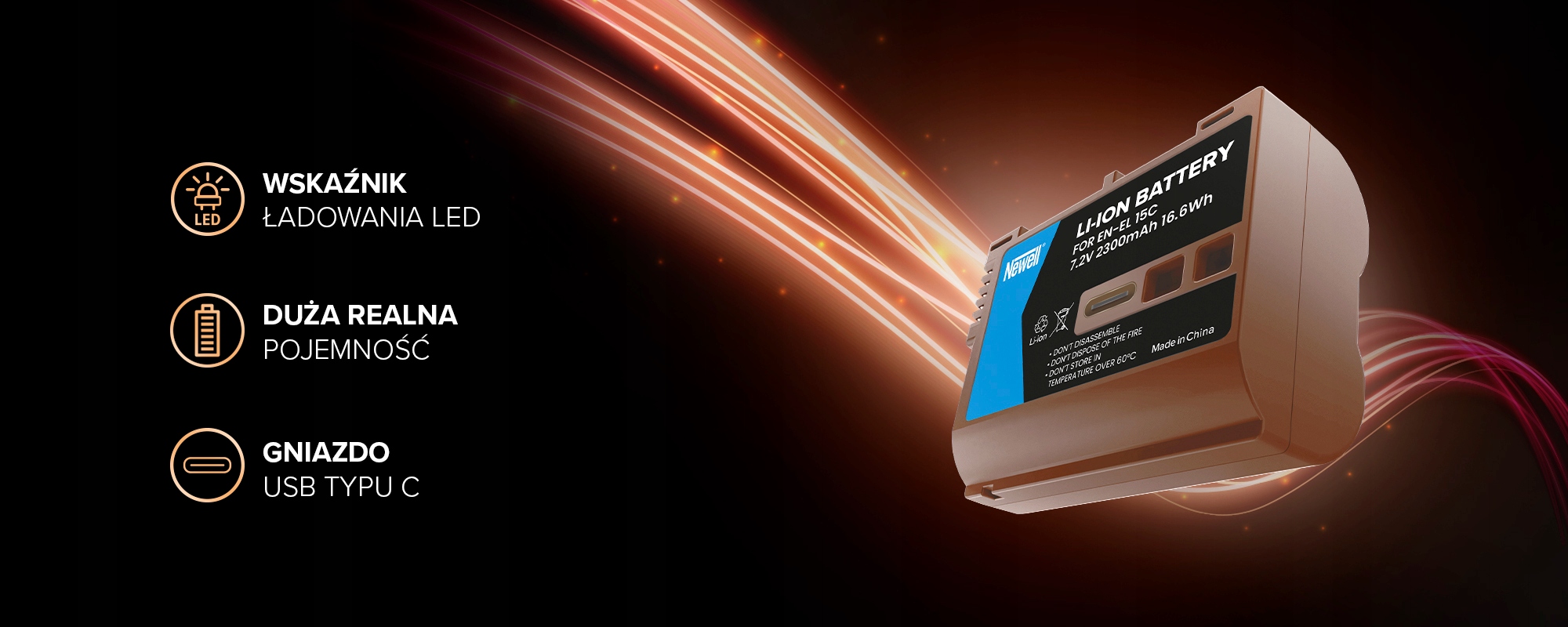 Akumulator Newell zamiennik EN-EL15C USB-C do Nikon _OUTLET Symbol baterii EN-EL15C