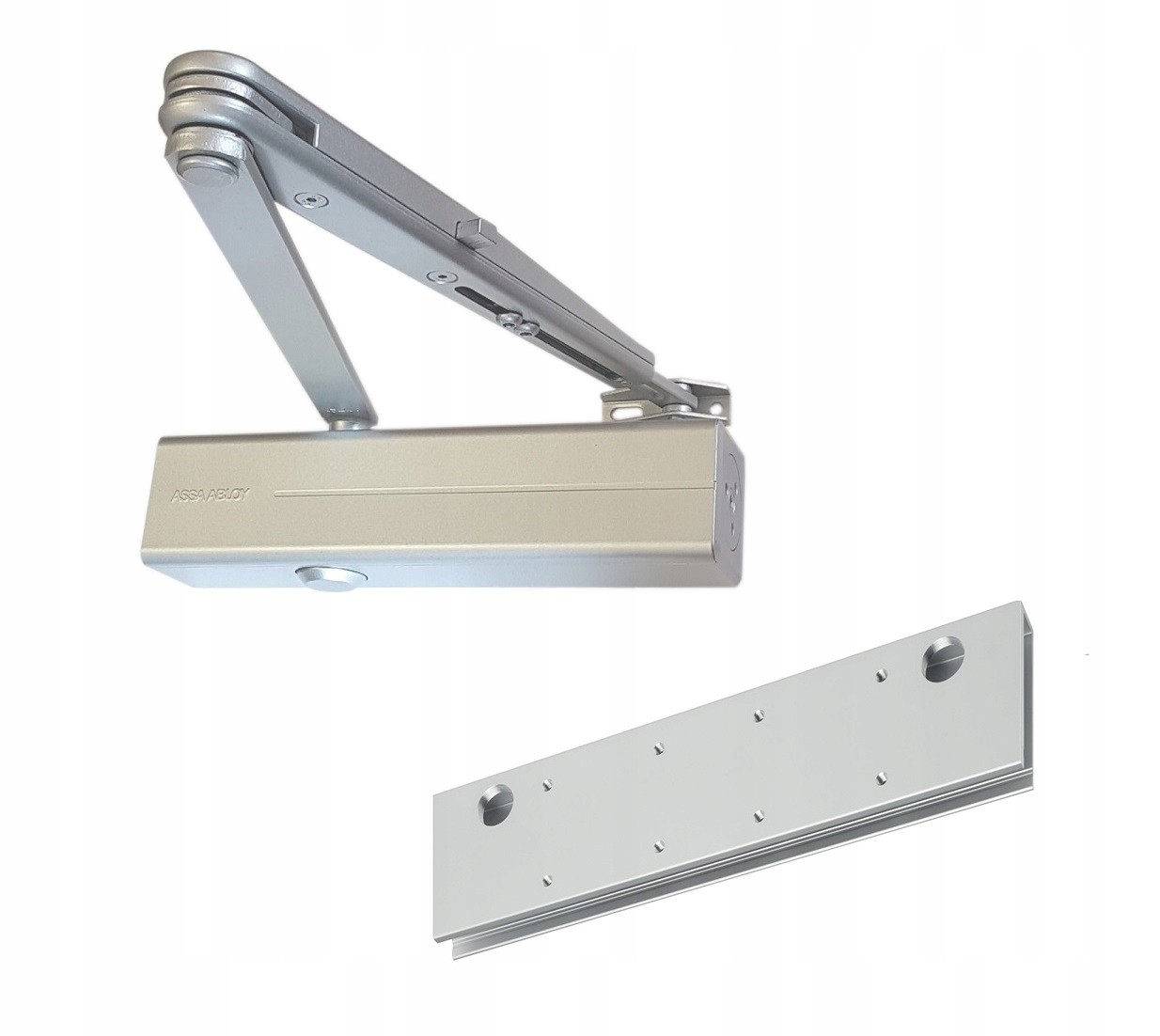 Samozamykacz z blokadą do drzwi szklanych Assa Abloy DC200 klema na szkło