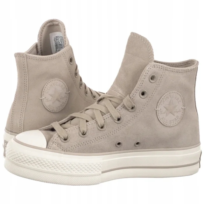 Dámské Kožené Tenisky Converse Ctas Lift Hi A12966C Šedé
