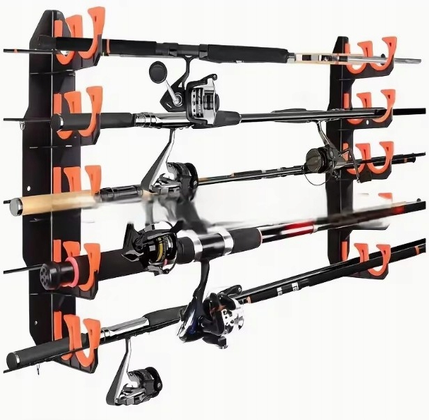Wieszak Na Wędki Uchwyt Na 10 Wędek Sufitowy Ścienny Garażowy+kołki