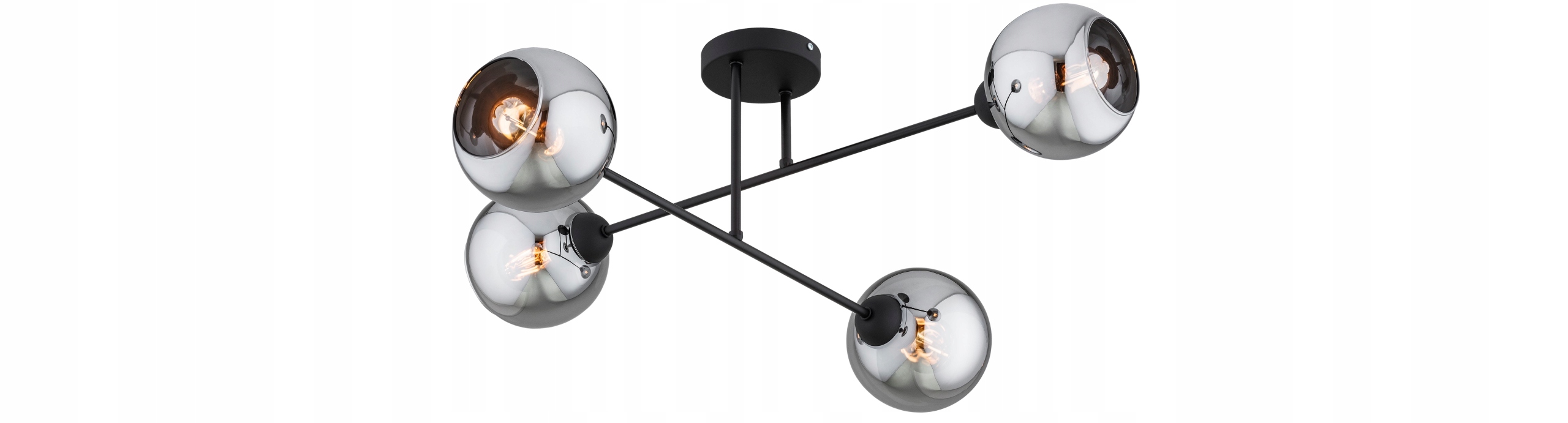 Lampa Wisząca Sufitowa Żyrandol Czarna Kula Chrom Dior LED E27 Długość/wysokość 28 cm