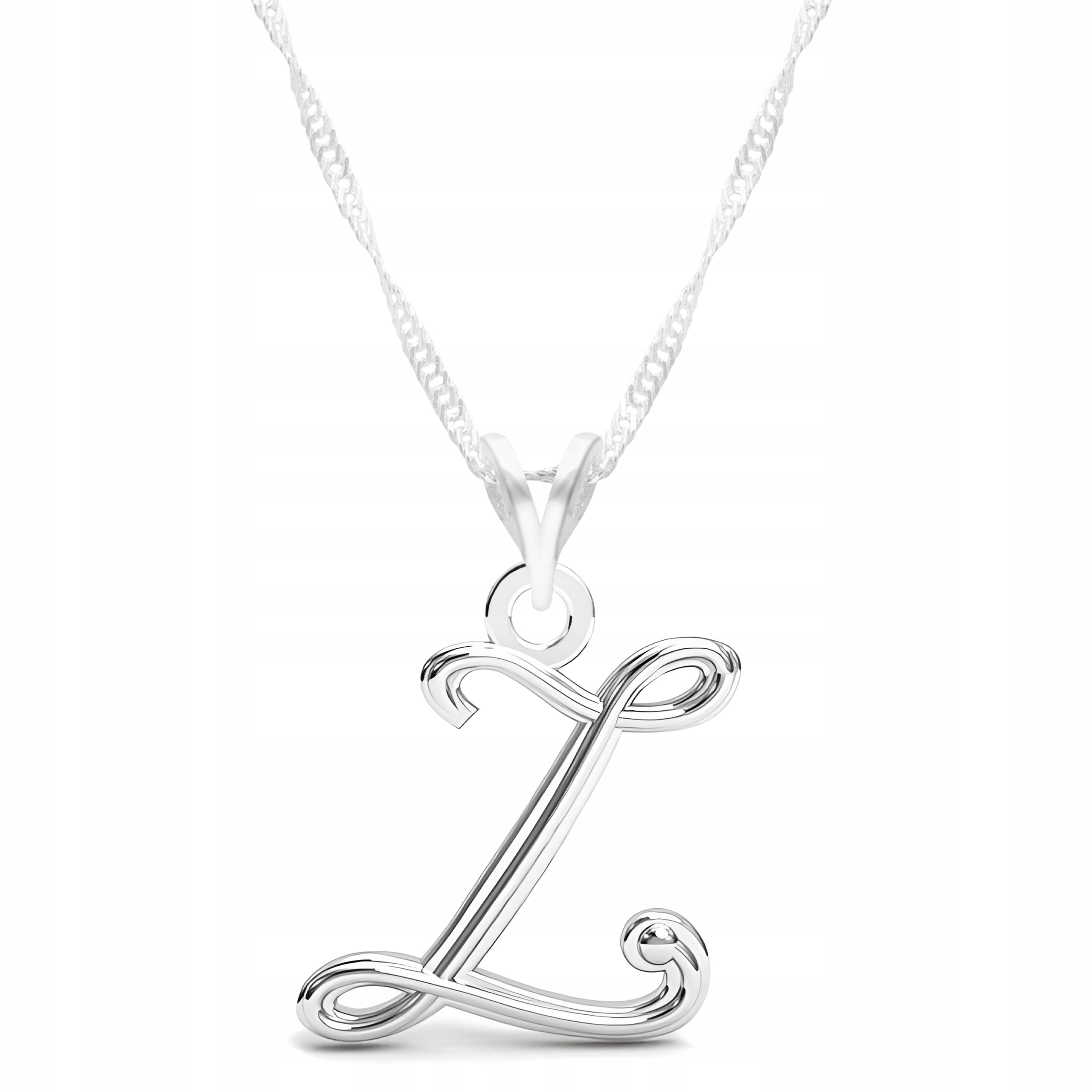 Stříbrný náhrdelník Písmeno s velkým písmenem Iniciál Abeceda Jméno Stříbro 925