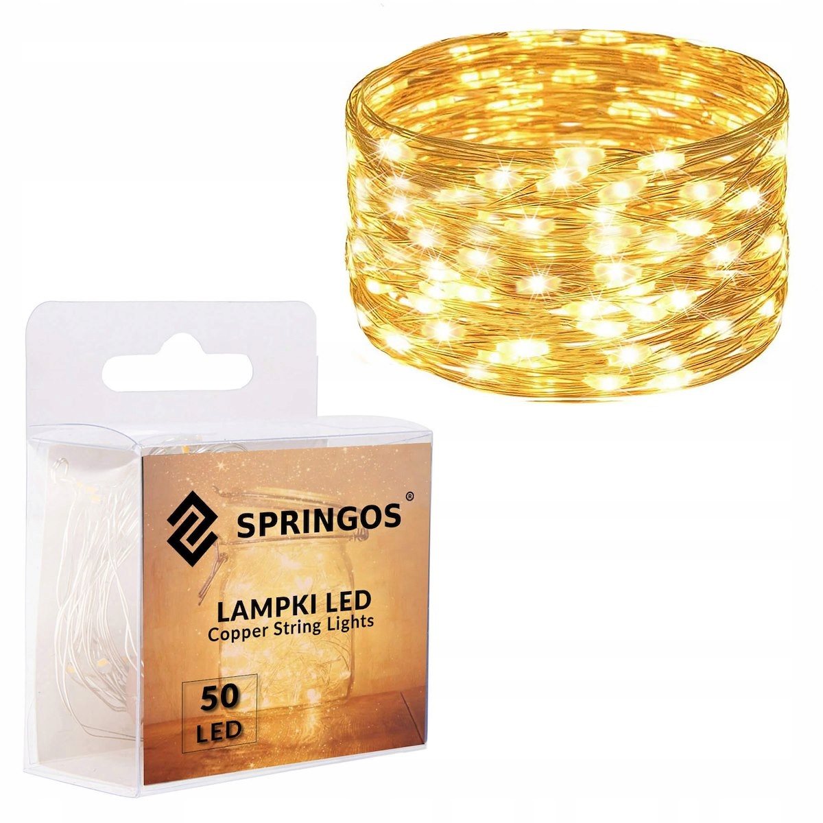 

Druciki Mikro 50 Led Lampki Choinkowe Białe 5M