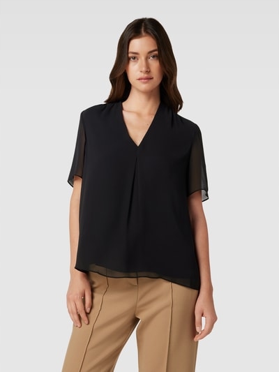 Černé tričko s výstřihem do V s.Oliver 38