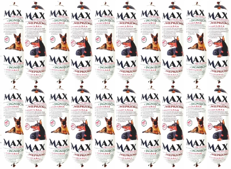 Krmivo pro psa, mokrá tyčinka Max 90 % masa, mix chutí 900 g 20 kusů