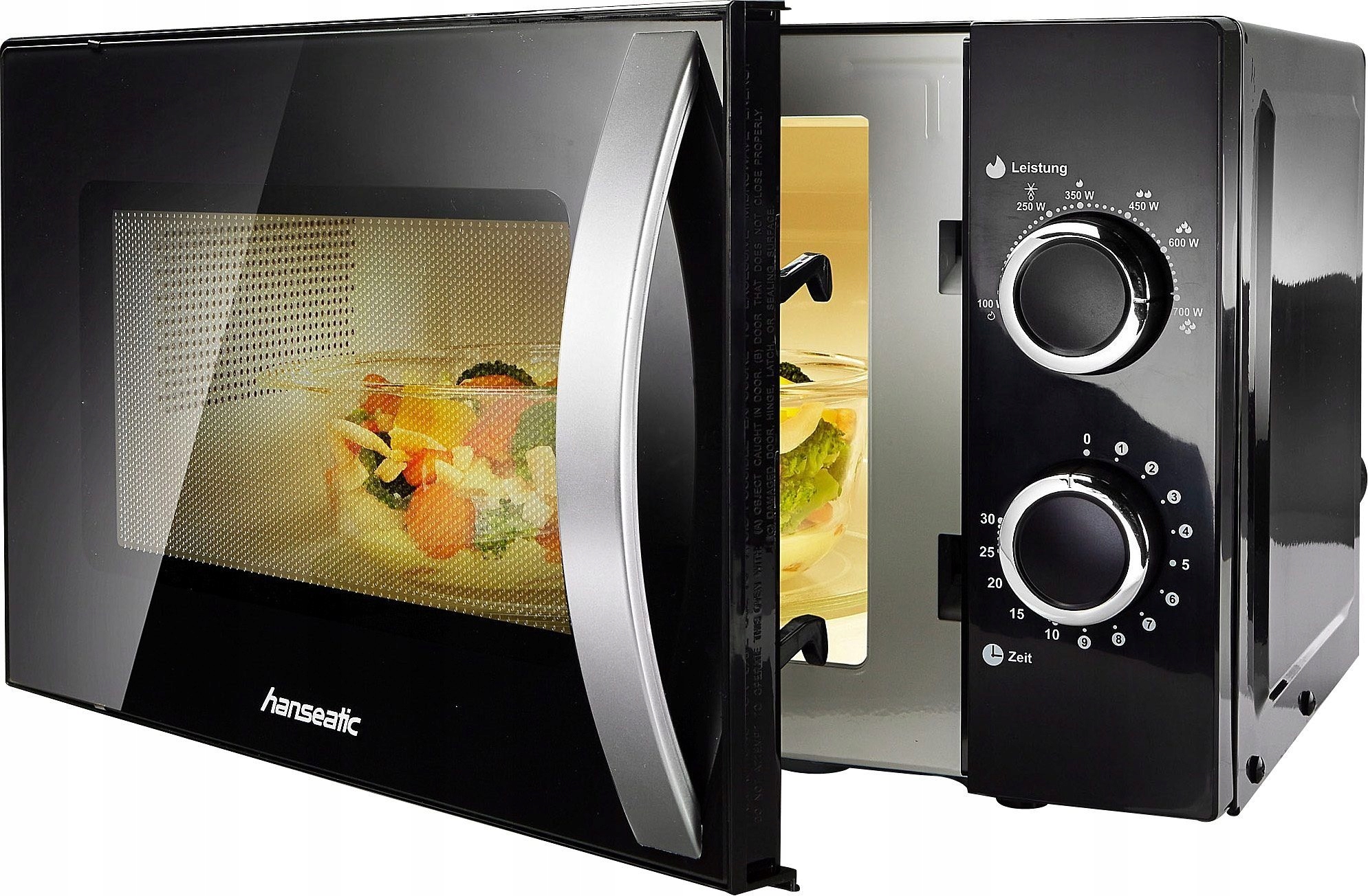 Kuchenka mikrofalowa Hanseatic SMH207P3H-P czarna 700W 20L