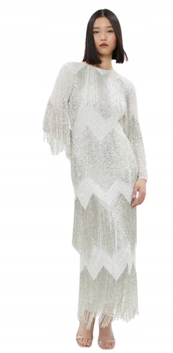 Coast Dlouhá Dámská Svatební Sukně Bílá S Třásněmi 38 1HKP