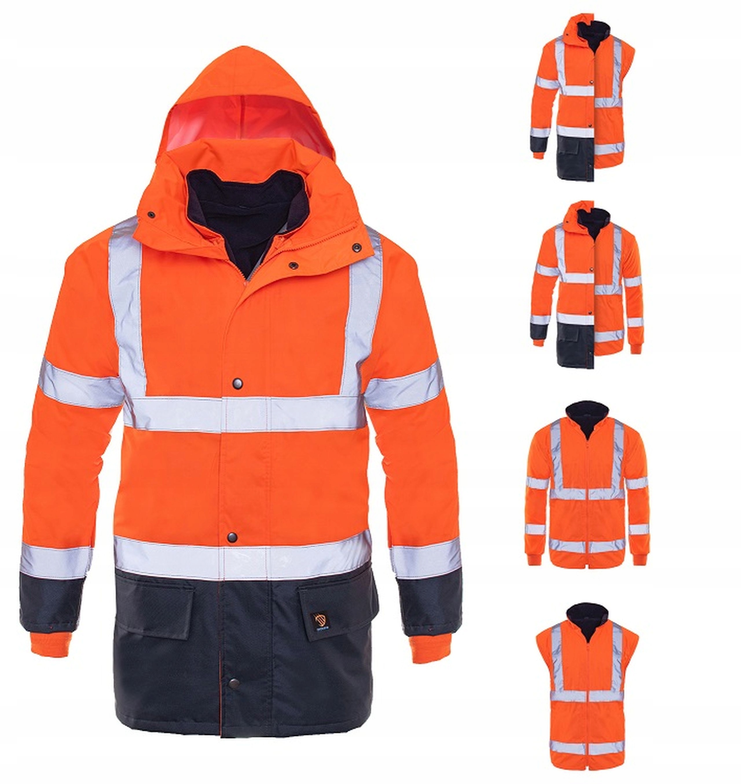 Kurtka bluza kamizelka odblaskowa zimowa 5w1 Bhp 3XL