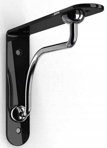 

Podpórka Wspornik półki Palladio Czarna Chrom 23cm