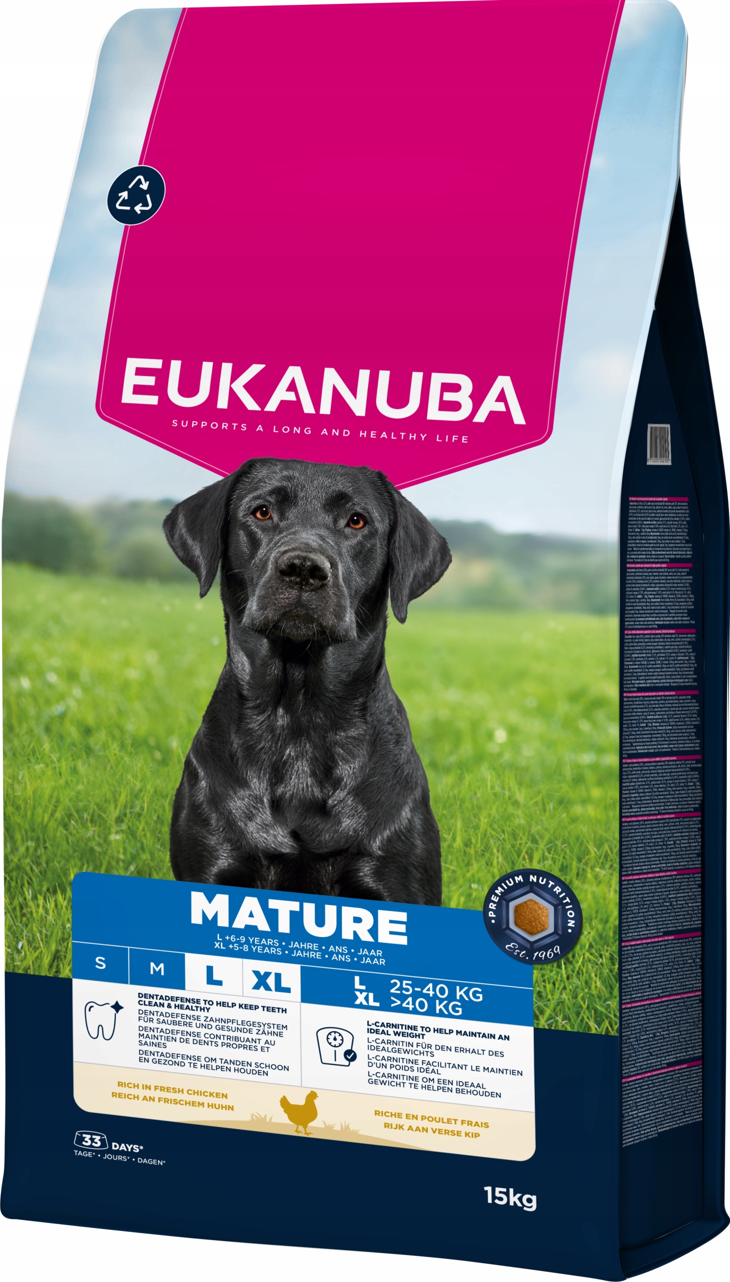 Levně Eukanuba Life Care Mature – suché krmivo pro velká plemena, kuře, 15 kg