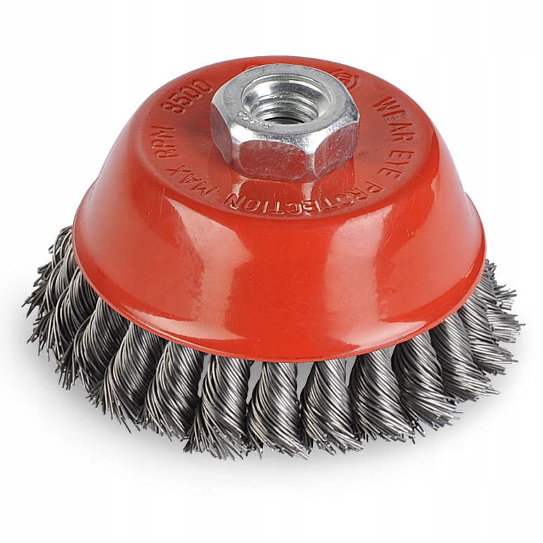 SZCZOTKA DRUCIANA DRUT SPLATANY DOCZOŁOWA DO SZLIFIERKI KĄTOWEJ M14 90MM