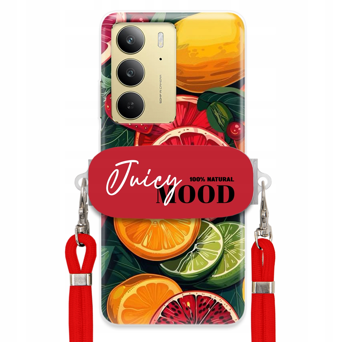 Puzdro pre Realme C75 4G Červené Crossbody vodítko Módny držiak Juice Mood