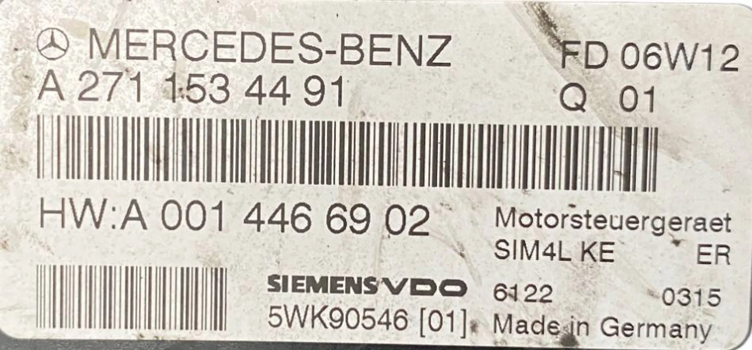 Mercedes W203 1.8 computer control unit of the engine A2711534491