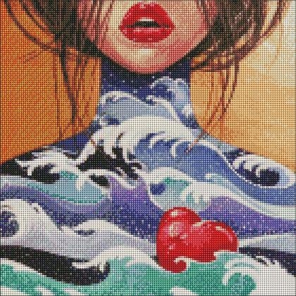 Diamantová mozaika Srdce oceánu 40x40cm /Ideyka